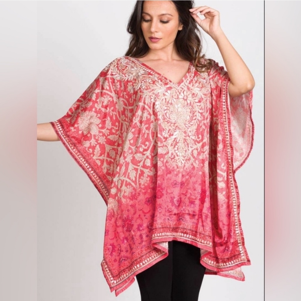 Sevya Embroidered Kimono Tunic Top